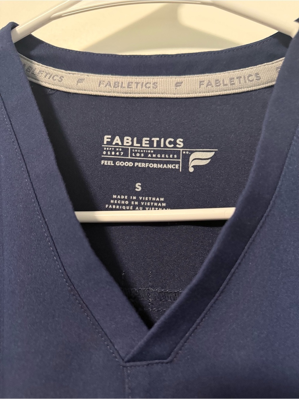 Fabletics Women's V-Neck Performance Top - Navy Blue